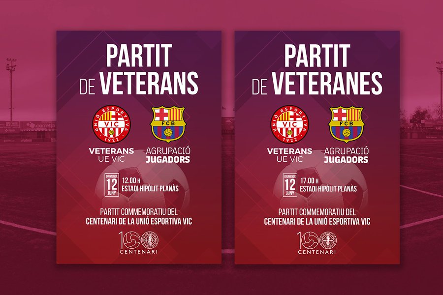 Veteranos veteranas FC Barcelona centenario UE Vic