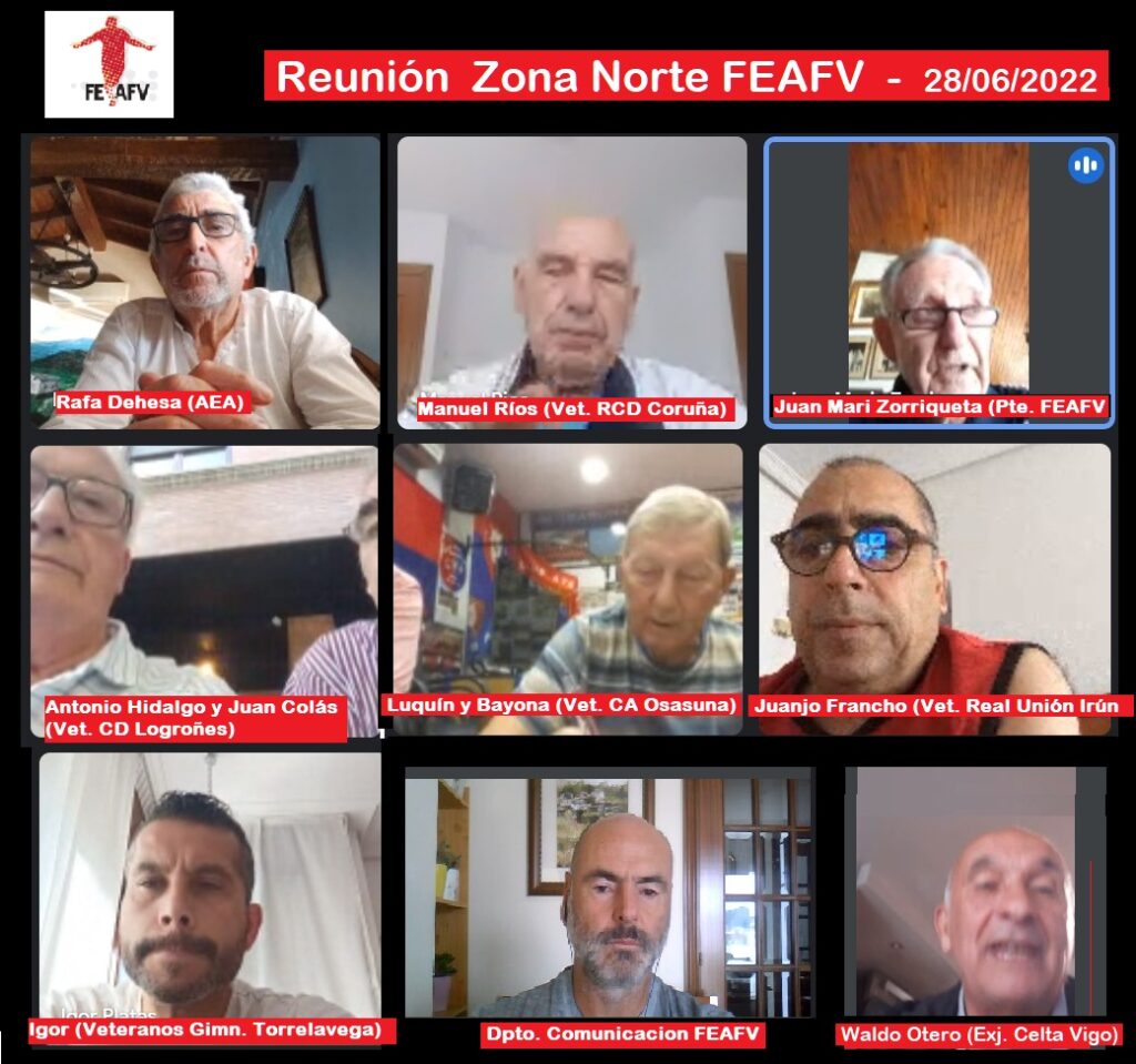 Reunion Telematica Zona Norte Federación Española Asociaciones Futbolistas Veteranos