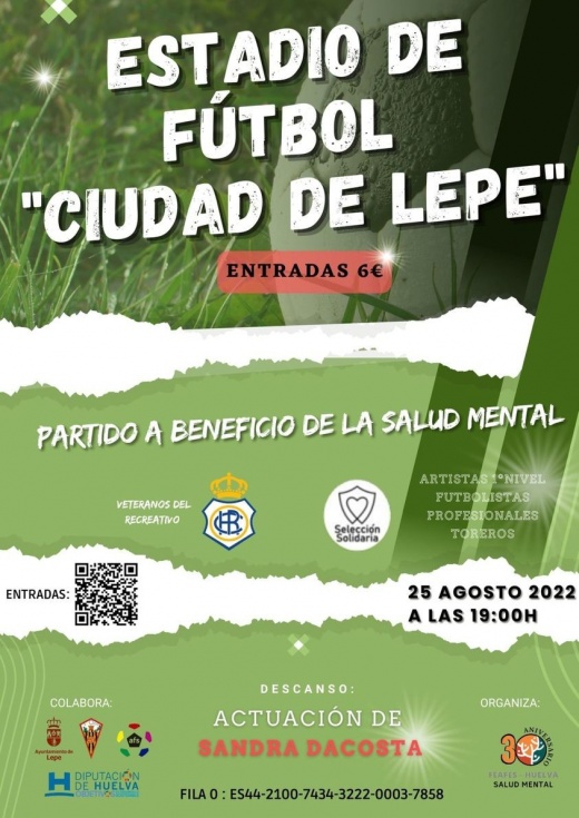 partido a beneficio de la SALUD MENTAL organizado por FEAFES Huelva, con la participación de veteranos del Recreativo de Huelva Lepe