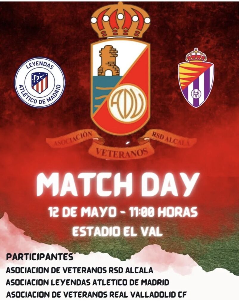 Leyendas Atlético de Madrid y Real Valladolid no quisieron perderse el Centenario de la RSD Alcalá