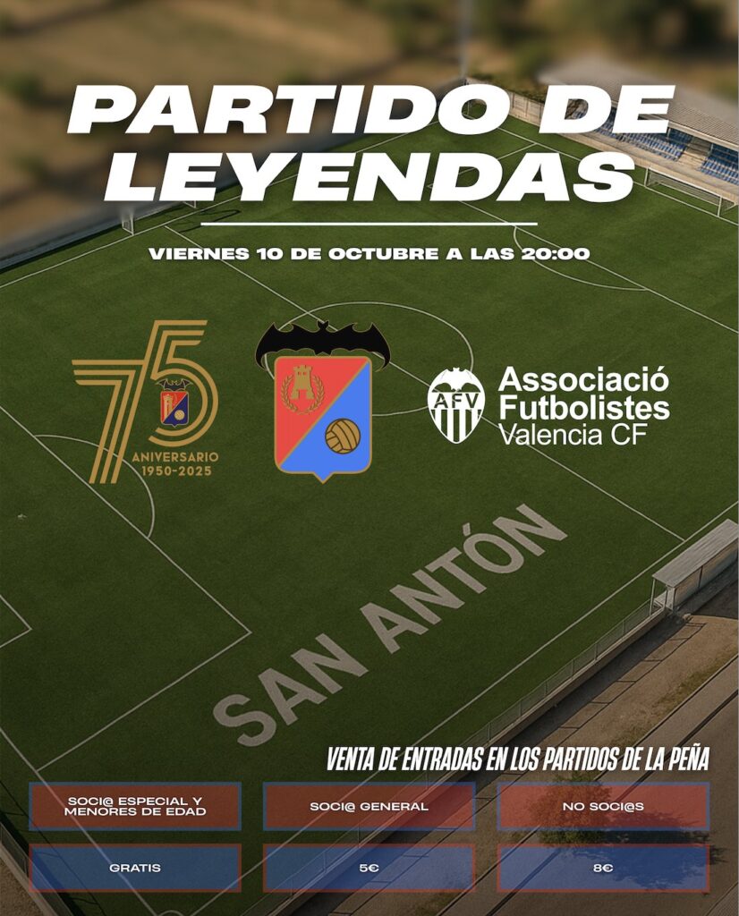 Las Leyendas del Valencia CF y la Peña Deportiva Ayorense celebran 75 años de fútbol en Ayora con un sentido homenaje a las víctimas de la DANA